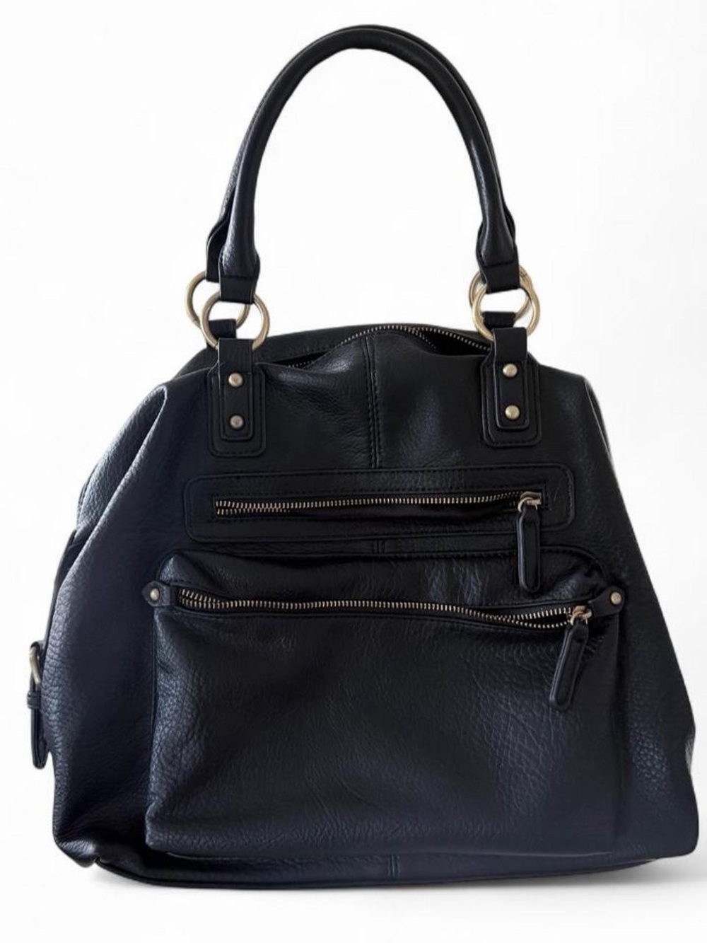 Black Women's Leather Shoulder Bag - Classic Black Handbag